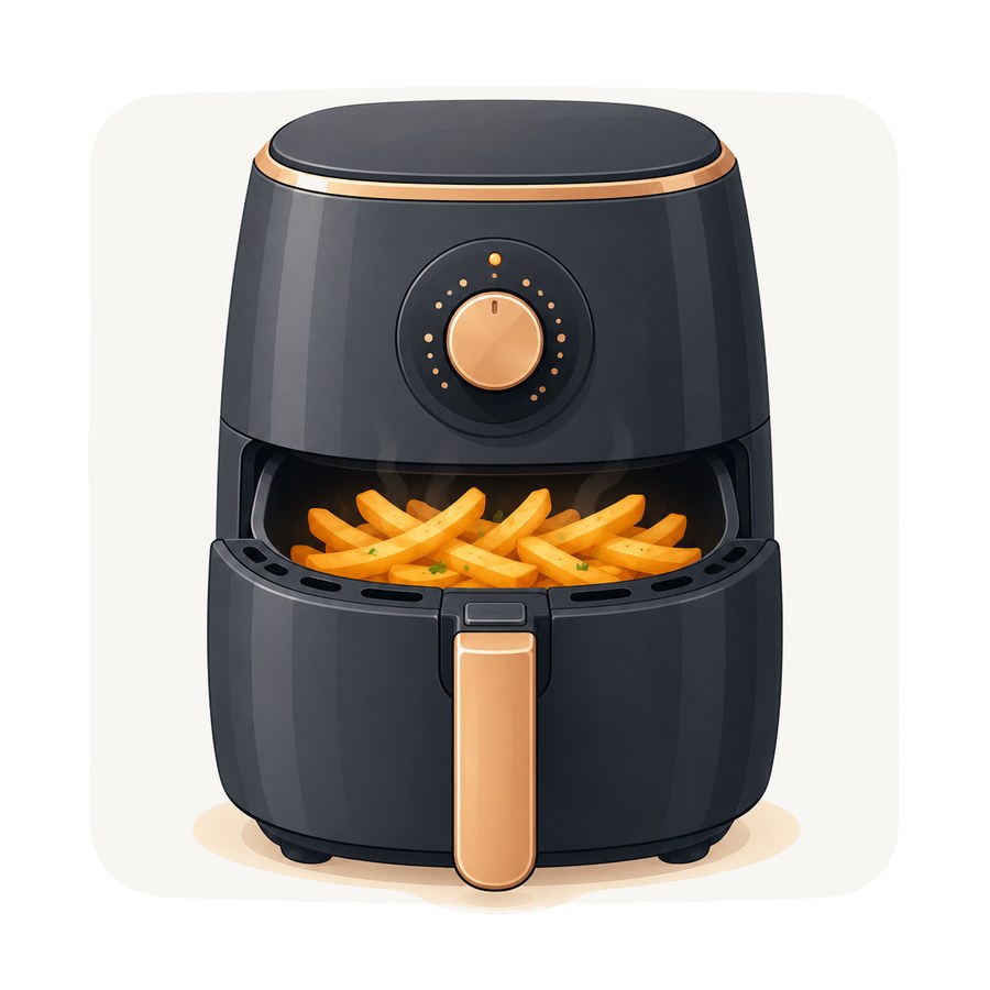 Airfryer met frites &mdash; Ei in de airfryer